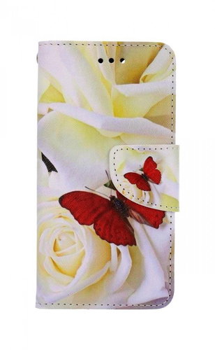 TopQ iPhone SE 2022 book case Red butterfly 74940 - Phone Case - Main image