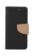 TopQ Puzdro iPhone SE 2022 knižkové čierno-zlaté 75045 - Puzdro na mobil