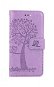 TopQ Puzdro iPhone SE 2022 knižkové Svetlofialový strom sovičky 75005 - Puzdro na mobil