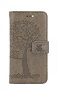 TopQ Puzdro iPhone SE 2022 knižkové Sivý strom sovičky 75000 - Puzdro na mobil
