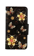 TopQ iPhone SE 2022 book case Golden flowers 74909 - Phone Case