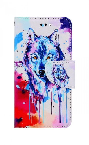 TopQ iPhone SE 2022 book case Drawing of a wolf 74718 - Phone Case - Main image