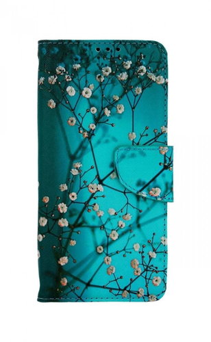 TopQ Case Vivo Y01 book Blue with flowers 74710 - Phone Case - Main image