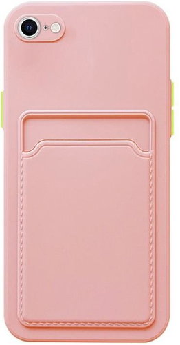 TopQ Cover iPhone SE 2022 with pocket pink 75410 - Phone Cover - Main image