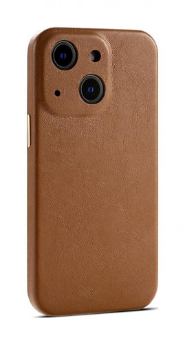 TopQ Cover Soft Leather iPhone 13 brown 75378 - Phone Cover - Main image