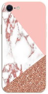 TopQ Cover iPhone SE 2022 Marble pink glitter 75385 - Phone Cover
