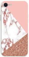 TopQ Kryt iPhone SE 2020 Mramor ružový glitter 75356 - Kryt na mobil