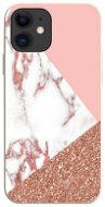 TopQ Cover iPhone 11 Marble pink glitter 75343 - Phone Cover