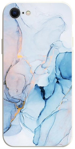TopQ Cover iPhone SE 2022 Marble blue 75375 - Phone Cover - Main image