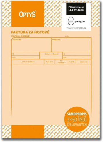 OPTYS 1073 Invoice for Cash - Form - Main image