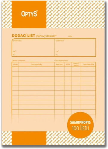 OPTYS 1077 Delivery Note - Form - Main image
