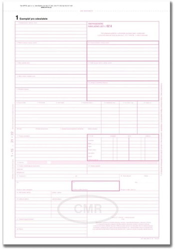 OPTYS 1196 CMR National Consignment Note - Form - Main image