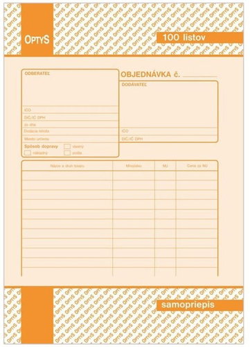 OPTYS 8982 Order - Form - Main image