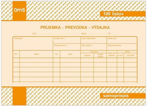 OPTYS 8787 Receipt - Transmission - Expense - Form - Main image