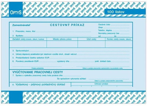 OPTYS 8751 Travel Command - Form - Main image
