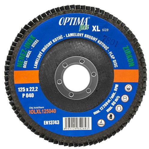 OPTIMAflex Lamellar Grinding Disc, Zircon 150mm P60 with Multiple Slats - Lamellar Disc - Main image