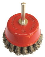 OPTIMAtools Braided Cup Brush 75 x 0.5mm, Shank of 6mm - Cup Brush