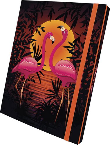OPTIMUM 3D A4 Exercise Book Folder, Flamingo - Desky na sešity - Main image