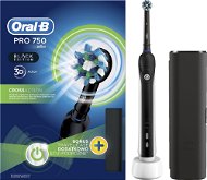 Oral B Pro 750 Black Cross Action + Travel Case - Electric Toothbrush