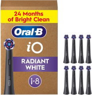 Oral-B iO Radiant White Black, Original Round Replacement Brush Heads, 8 Pcs - Toothbrush Replacement Head