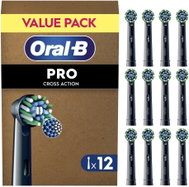 Oral-B Pro Cross Action Black Brush Heads, 12pcs - Toothbrush Replacement Head