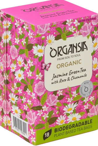 ORGANSIA BIO Jasmine Green Tea with Rose & Chamomile 18 × 1,5 g Verpackung - Tee - Hauptbild