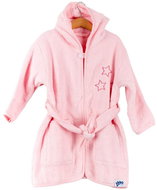 KIKKO XKKO Organic Baby Bathrobe, organic cotton, terry - Baby Pink Stars, 12 - 24 m - Bathrobe