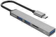 Replikátor portů ORICO 4-in-1 USB-C Hub, 1x USB3.0, 2x USB2.0, 1x mSD, hliník - Replikátor portů