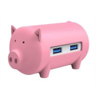 ORICO Piggy 3x USB 3.0 Hub + SD Card Reader, Pink - USB Hub