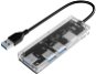 Orico USB-A Hub 4×USB 3.0 Transparent thin, TF/SD reader - USB Hub