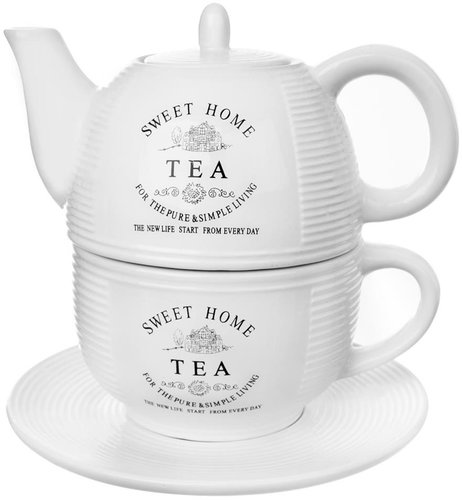 Kerámia teáskészlet 3 db SWEET HOME Fő fotó Kerámia teáskészlet 3 db SWEET HOME - Teáskanna - Fő fotó