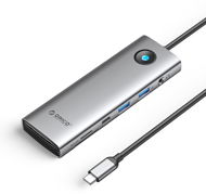Orico 9-in-1 USB-C to HDMI/RJ45/2xUSB 3.0/USB-C/3,5mm/SD/TF/PD100W - Replikátor portů