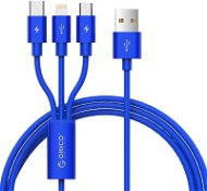 ORICO 3in1 3A Nylon Braided Charge & Sync Cable 1.2m Blue - Data Cable