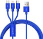 ORICO 3in1 3A Nylon Braided Charge & Sync Cable 1.2m Blue - Adatkábel