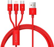 ORICO 3in1 3A Nylon Braided Charge & Sync Cable 1.2m Red - Data Cable