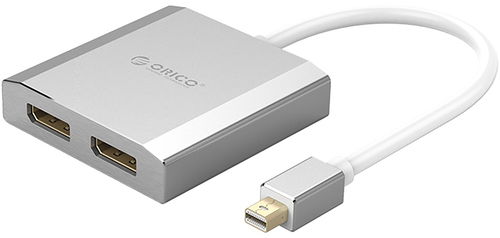 ORICO Mini DP 1.2 (M) to Dual DP (F) Adaptér Silver - Rozbočovač - Hlavný obrázok