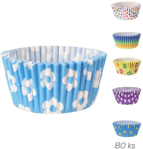 Assorted Paper Cupcake Cases, diam. 5cm/80 pcs - Cookie-Cutter - Main image