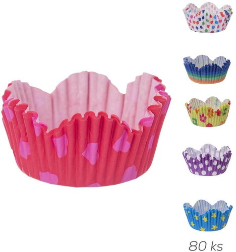 Paper Cupcake Cases, diam. 5cm/80 pcs ASSORTED - Cookie-Cutter - Main image