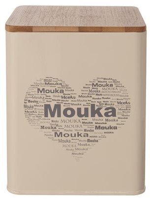 HEART FLOUR Jar, Sheet Metal/Wood, 11,5x11,5x14cm - Storage Jar - Main image