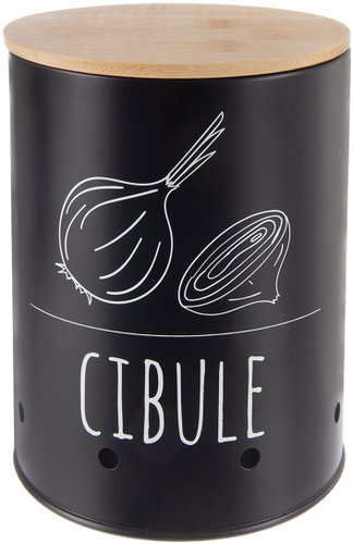 ORION Onion box diameter 13 cm BLACK CZ sheet/bamboo - Storage Jar - Main image