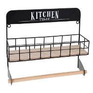 Kitchen Towel Hangers ORION Polička kov/dřevo+držák kuch. utěrek RADKA - Držák na kuchyňské utěrky