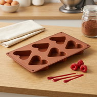 ORION Mould HEART 6 brown silicone - Baking Mould