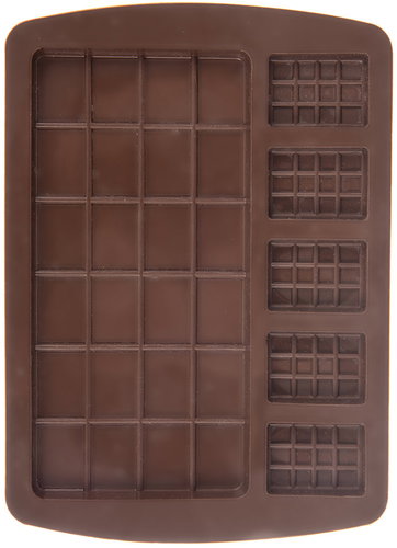 ORION Mould Chocolate tables 5 × mini + 1 × maxi brown, silicone - Baking Mould - Main image