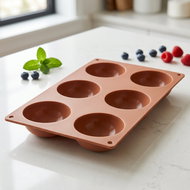 ORION Hemisphere mould 6 brown silicone - Baking Mould