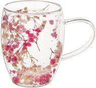ORION DOUBLE Hrnek 0,36 l dvoustěnné borosil. sklo květy - Mug