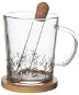 ORION Becher Glas/Bambus Untertasse + Infuser LOUKA - 0,42 Liter - Tasse