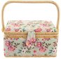 ORION Sewing case wood/polyester 24x18 cm FLOWER - Sewing Machine Accessory