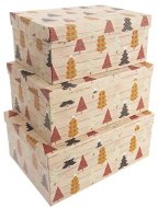 ORION Krabice dárková vánoční papír STROMEK sada 3 ks M - Dárková krabička