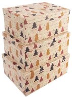 ORION Krabice dárková vánoční papír STROMEK sada 3 ks L - Dárková krabička