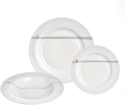 ORION Dining set HEART 18 pcs porcelain round - Dish Set - Main image